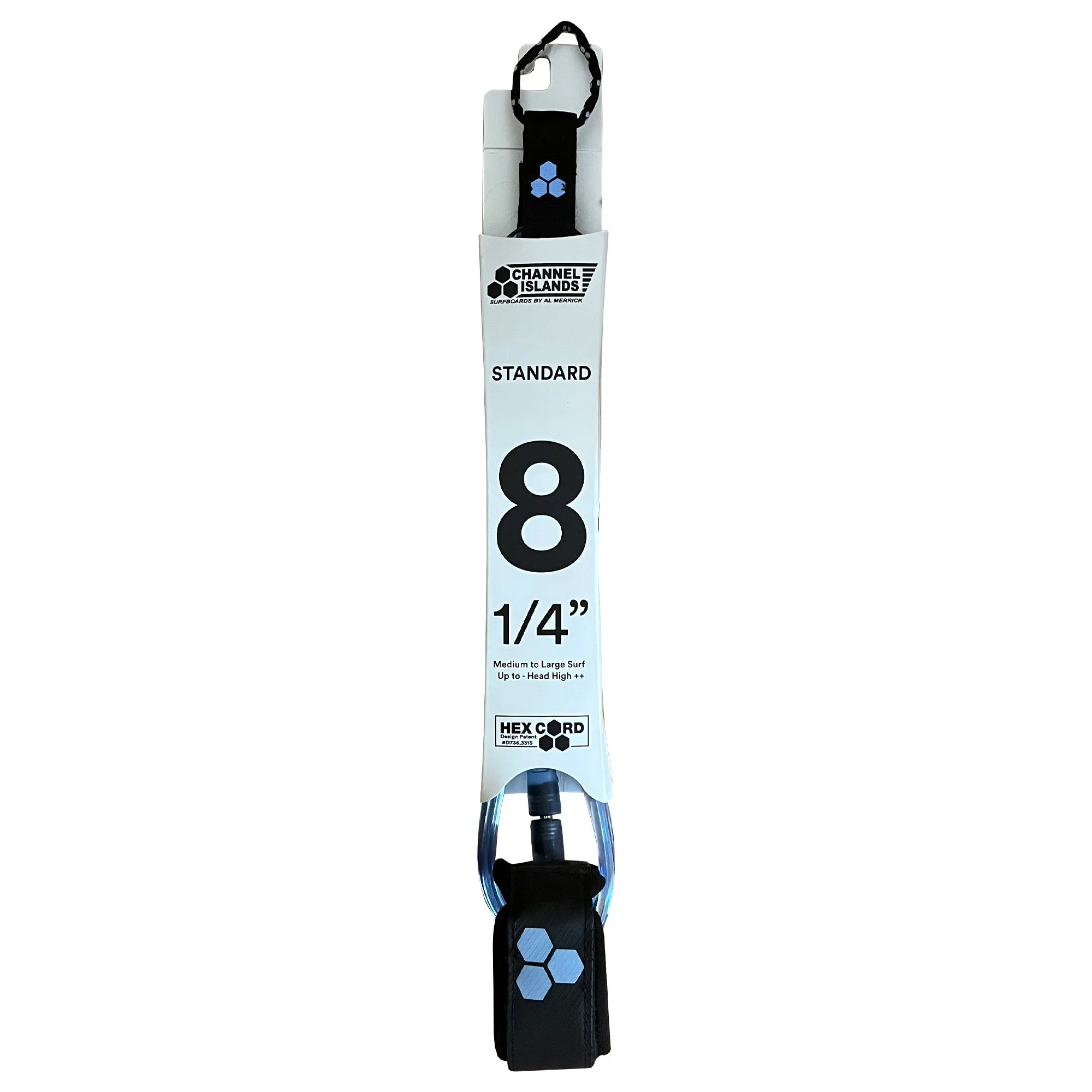 Channel Islands Hex Cord Standard Surfboard Leash - 8' x 1/4"/Lavender