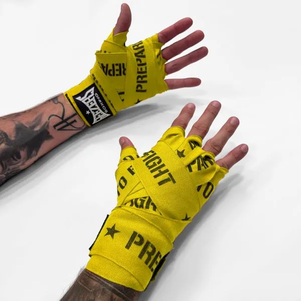 Geezers Prepare To Fight Hand Wraps - Yellow