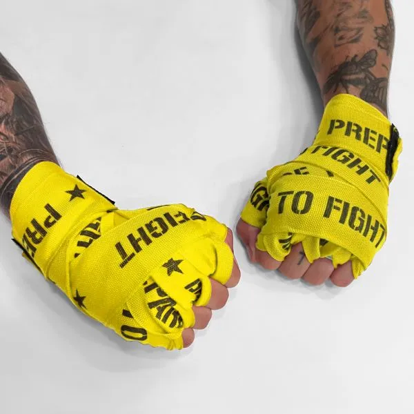Geezers Prepare To Fight Hand Wraps - Yellow