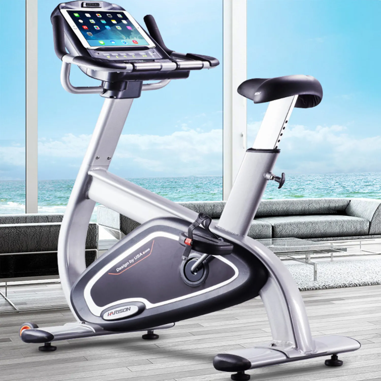 Harison HR-B3800TRACK Commercial Upright Exercise Bike - Touch Screen Console