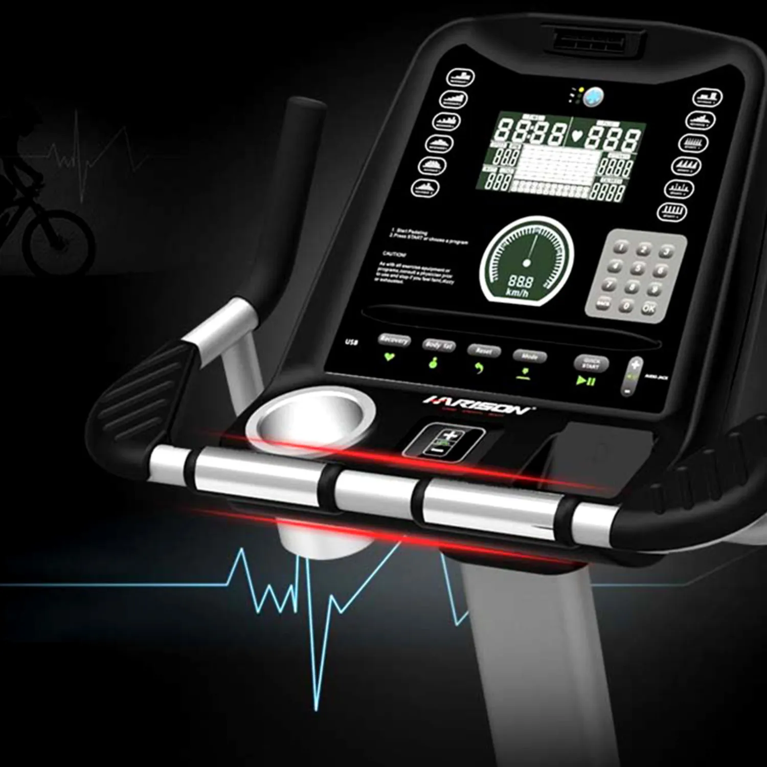 Harison HR-B3800TRACK Commercial Upright Exercise Bike - Touch Screen Console