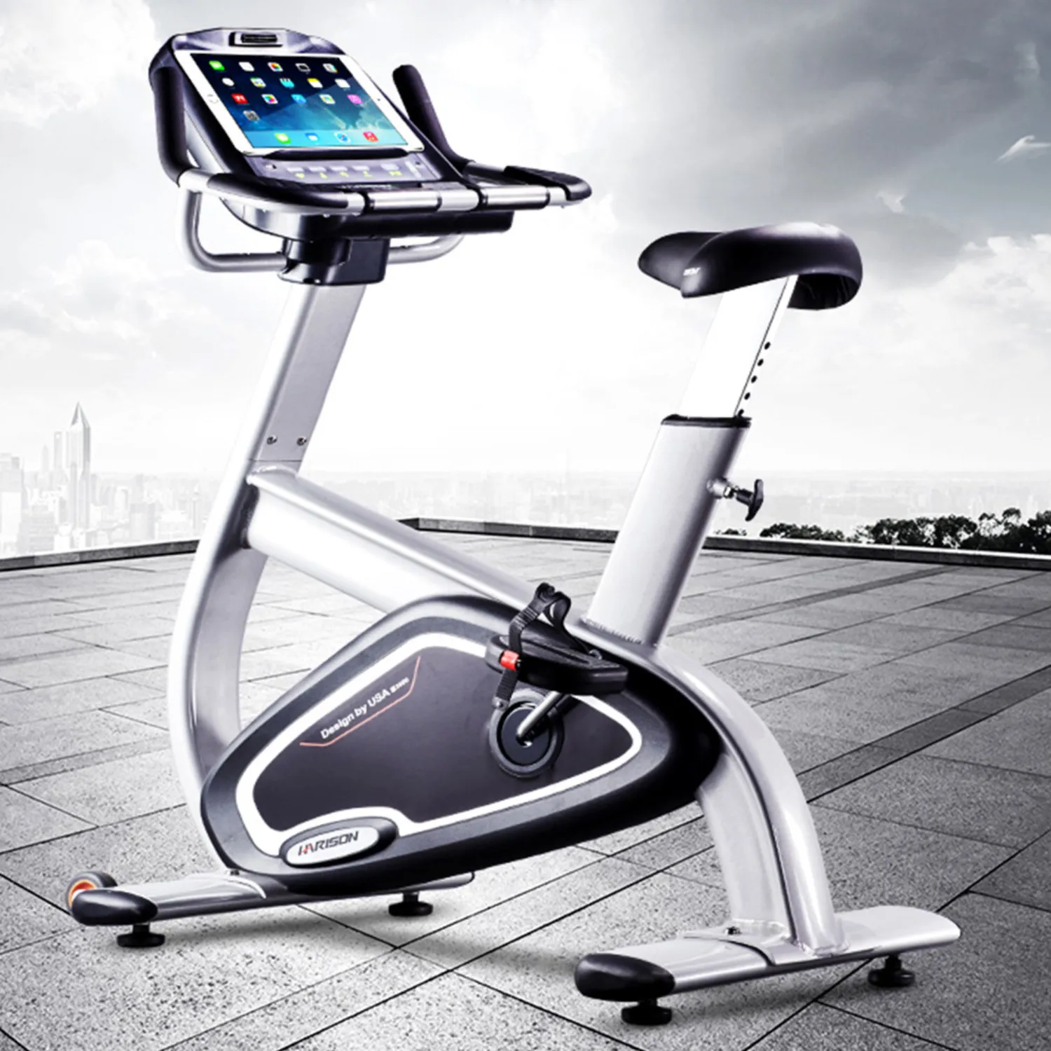 Harison HR-B3800TRACK Commercial Upright Exercise Bike - Touch Screen Console