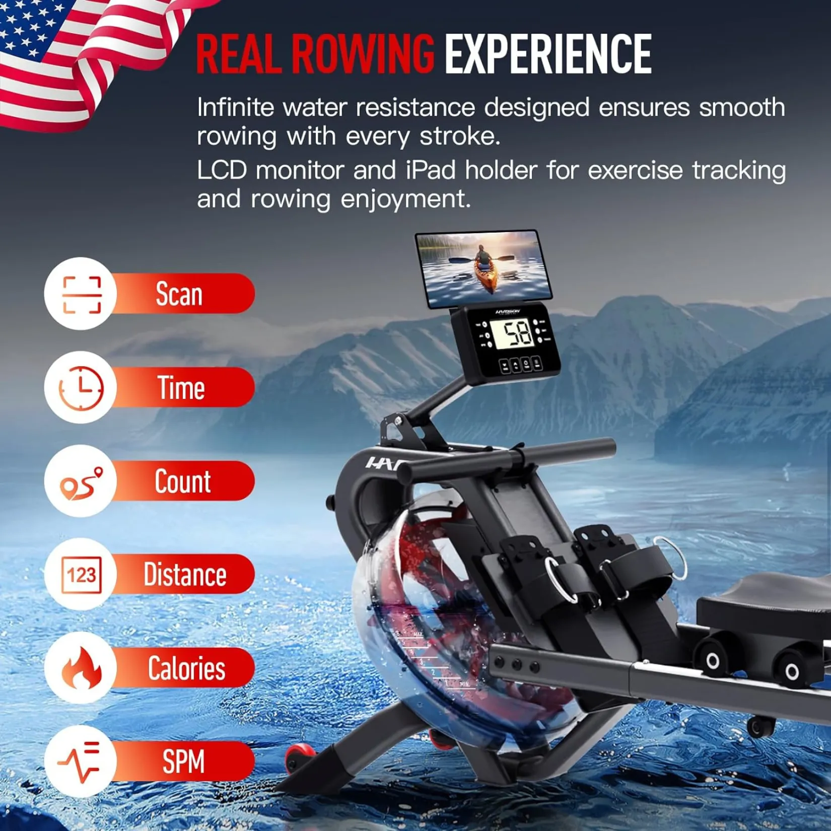 HARISON HR-W8Eco Water Rowing Machine