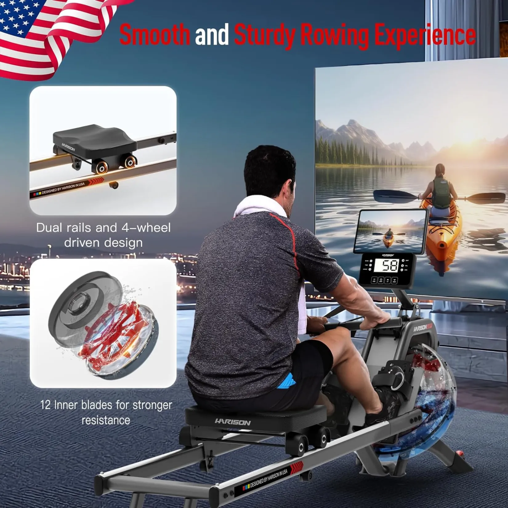 HARISON HR-W8Eco Water Rowing Machine