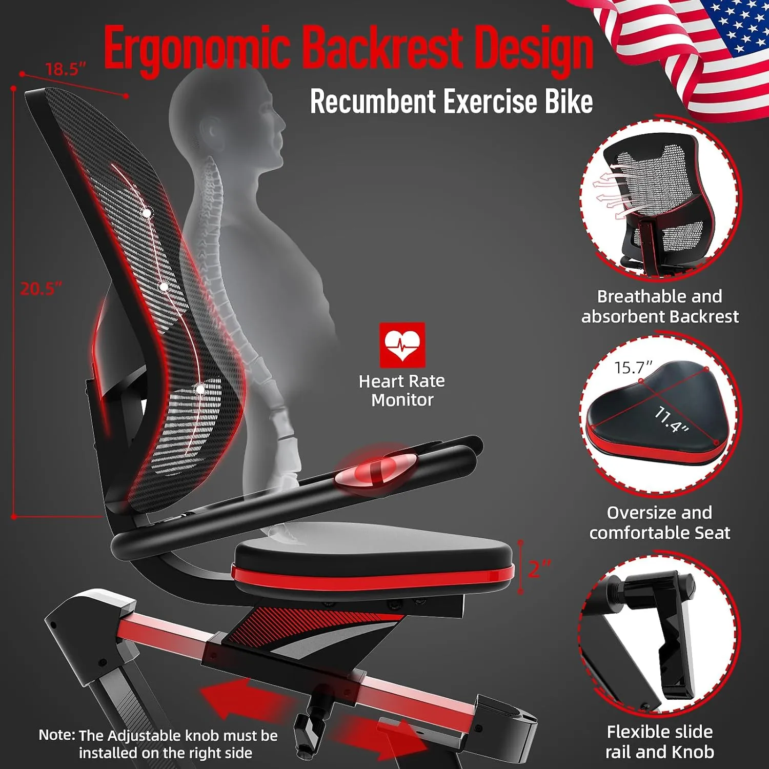 Harison Sharp Serie HR-Recumbent Exercise Bike With Arm Exerciser