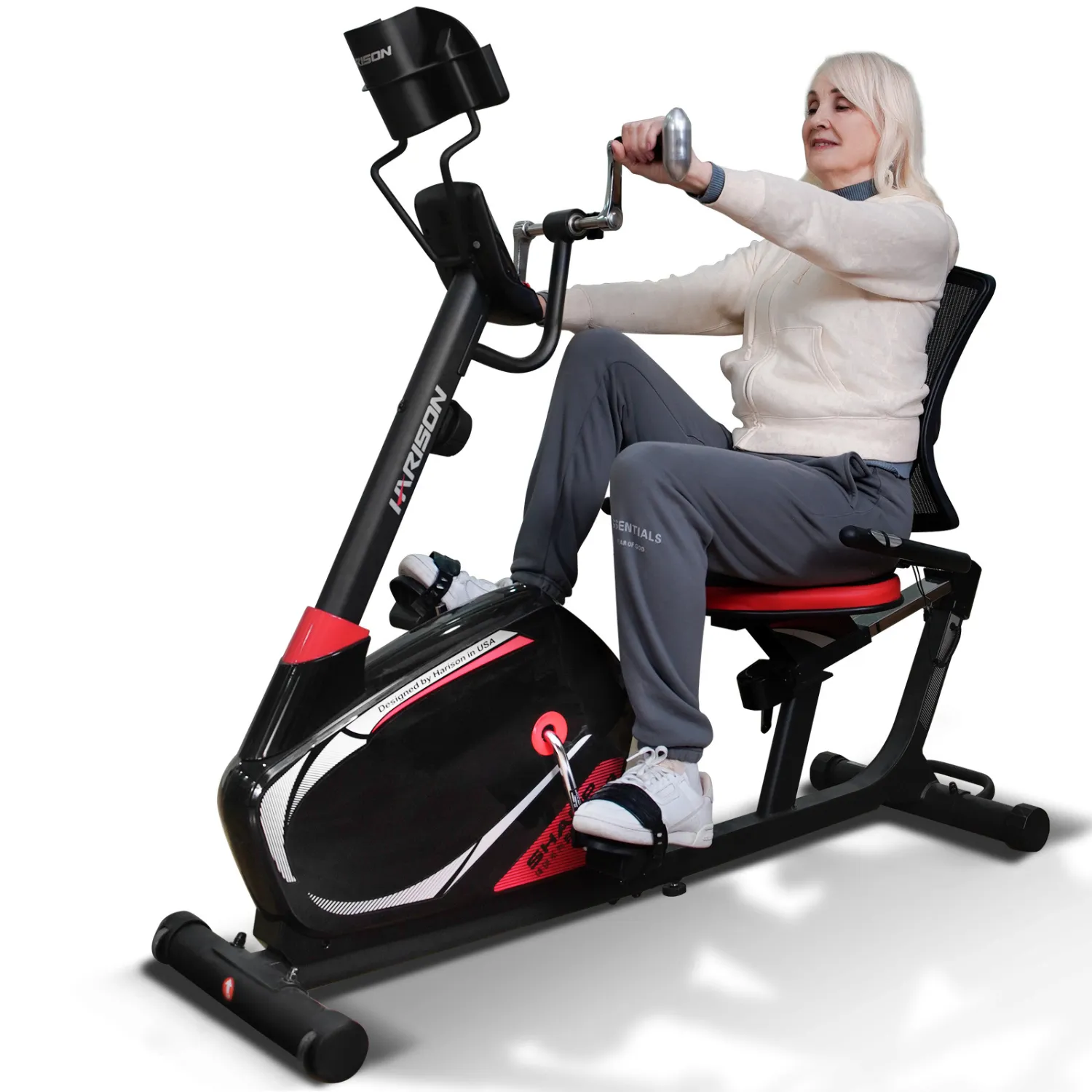 Harison Sharp Serie HR-Recumbent Exercise Bike With Arm Exerciser