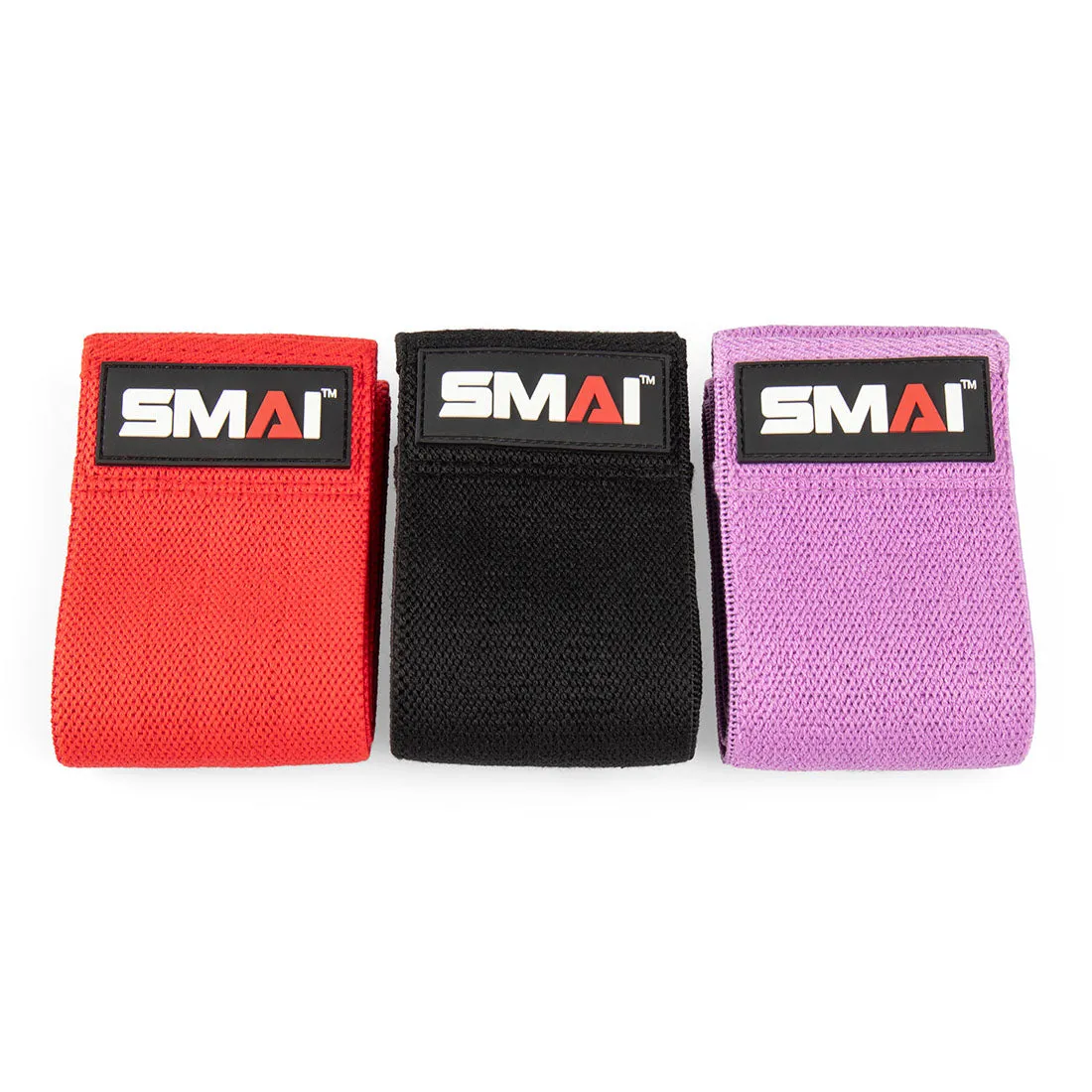 Knitted Mini Resistance Bands - Set of 3 with carry pouch Smai