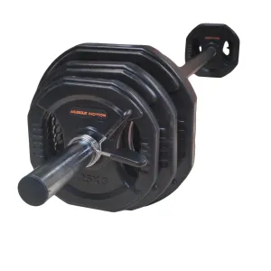 Muscle Motion 20kg Standard Black Rubber Barbell Pump Set