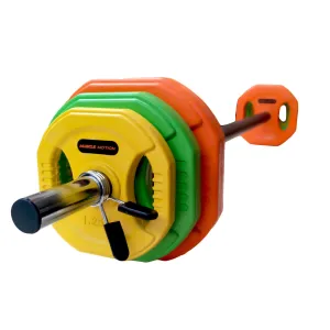 Muscle Motion 20KG Standard Coloured Rubber Barbell Pump Set