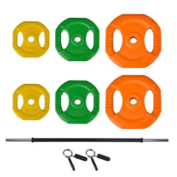 Muscle Motion 20KG Standard Coloured Rubber Pump Bar Set