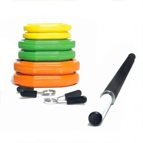 Muscle Motion 20KG Standard Coloured Rubber Pump Bar Set