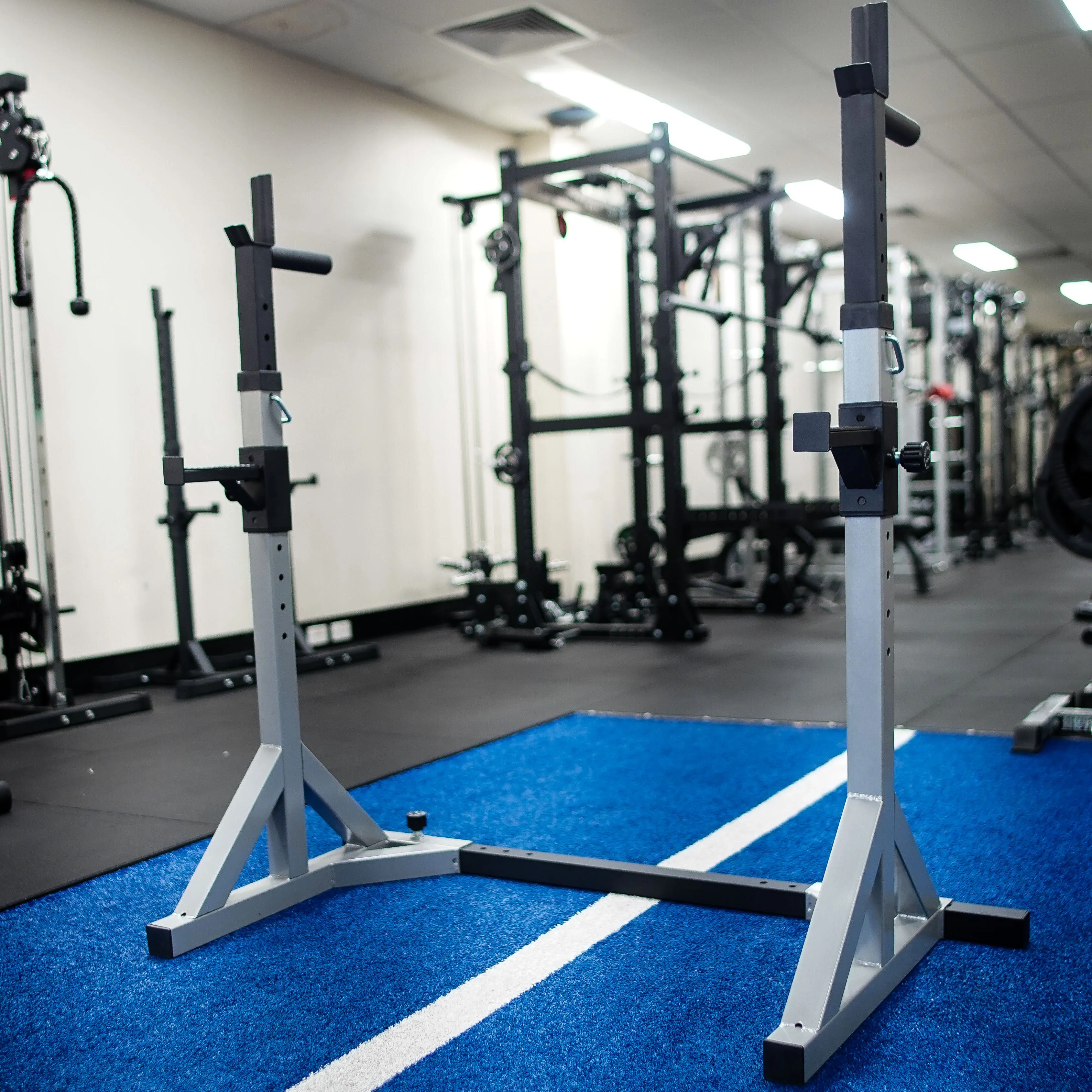 Muscle Motion Adjustable Barbell Squat Stands with Dip Handles SST2 (Rating Certified)