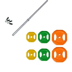 Muscle Motion Colour Rubber Standard Barbell Set - 26.5kg