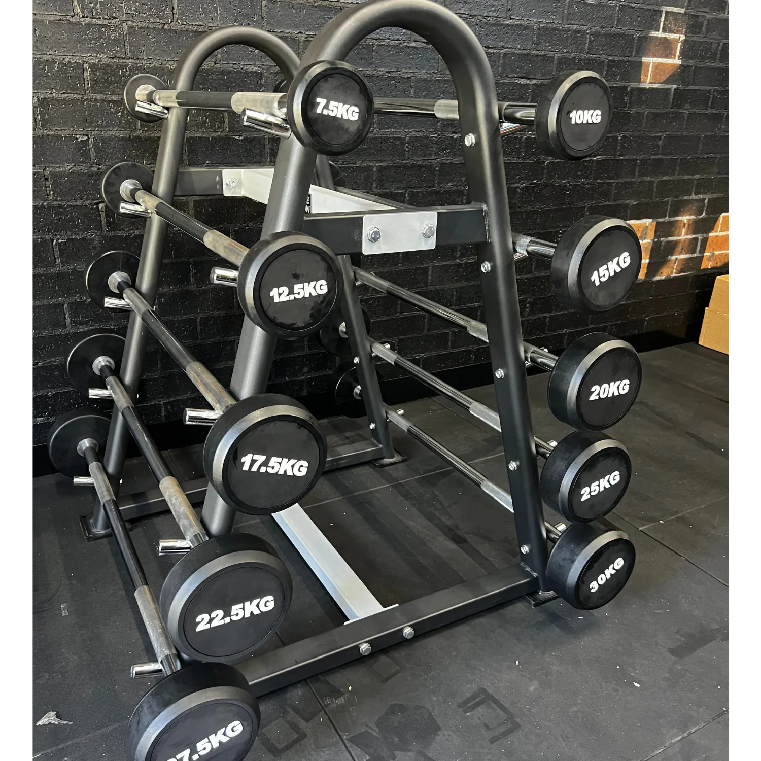 Muscle Motion Fixed Curl Barbell And Rack Package 7.5kg-30kg