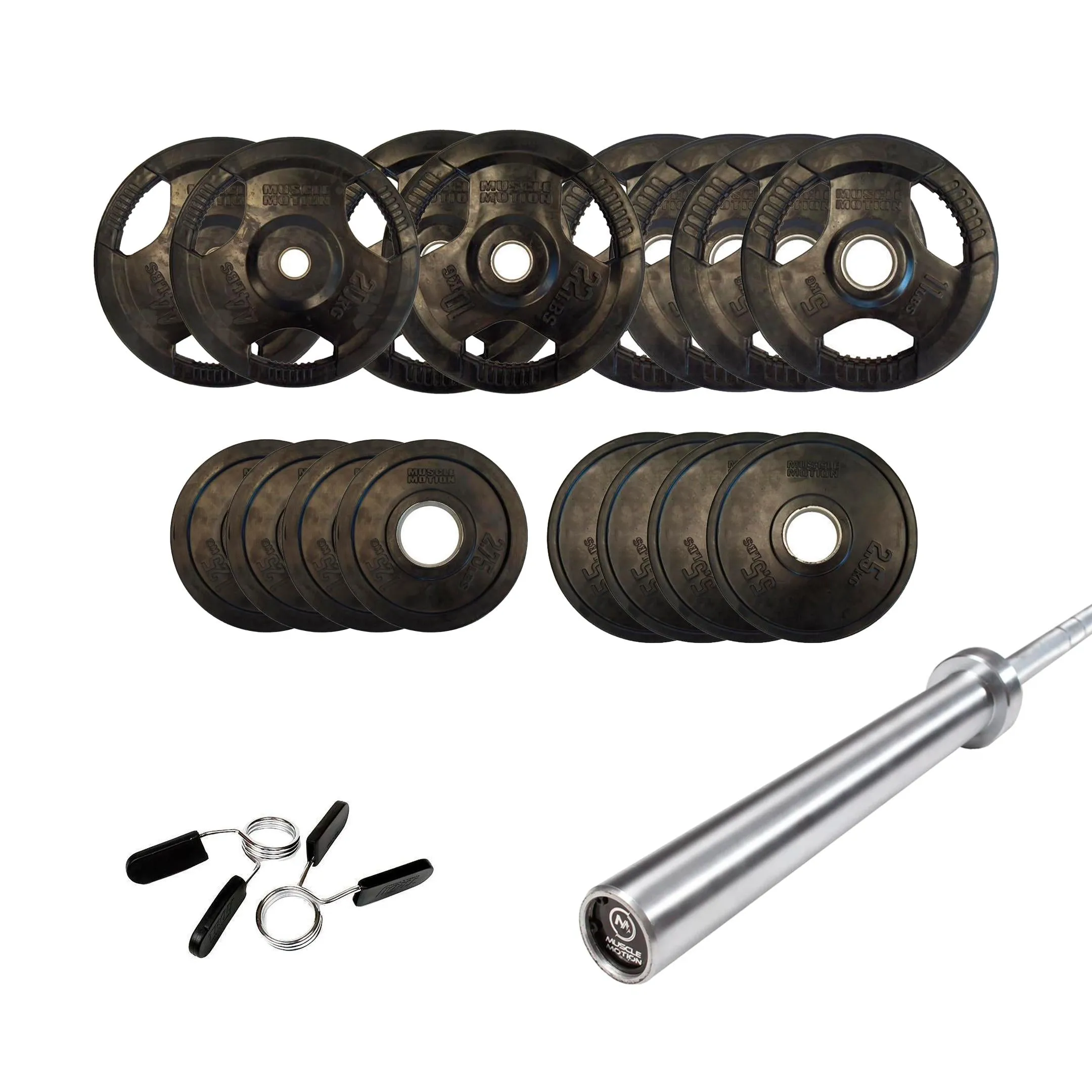 Muscle Motion Rubber Olympic Barbell Set