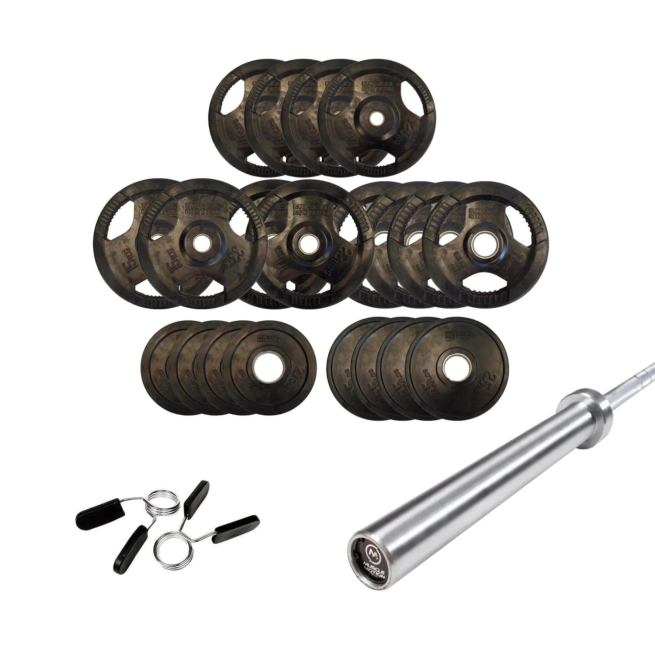 Muscle Motion Rubber Olympic Barbell Set