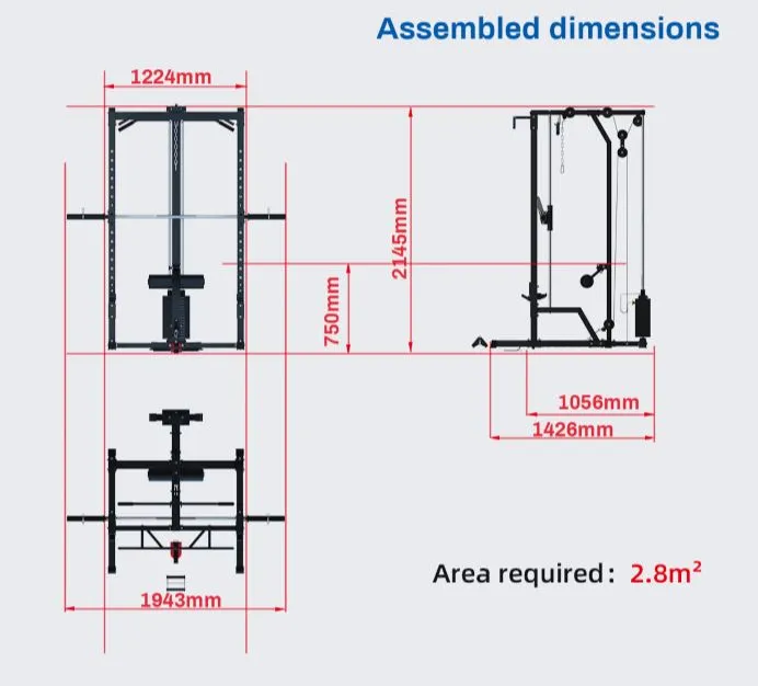 Muscle Motion SM1002P Smith Machine   Plate Loaded High Low Pulley