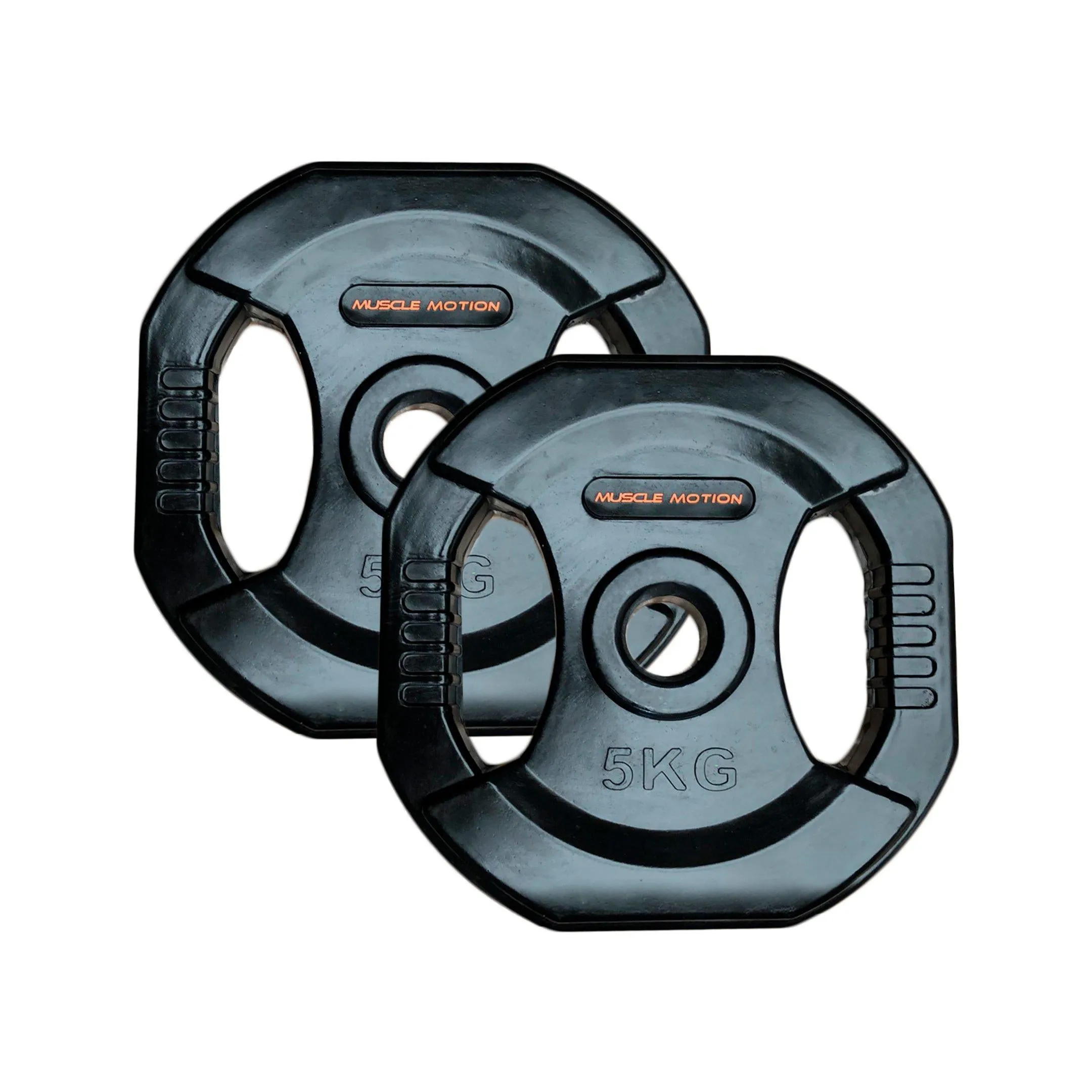 Muscle Motion Standard Black Rubber Coated Weight Plates (Pair)