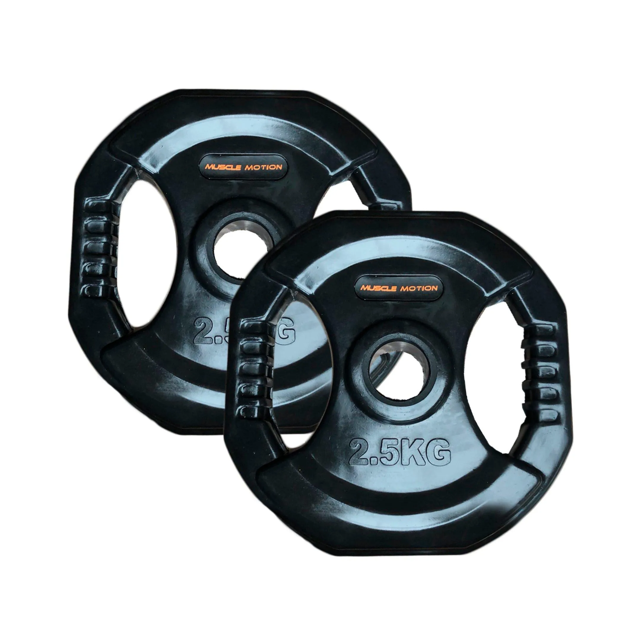 Muscle Motion Standard Black Rubber Coated Weight Plates (Pair)