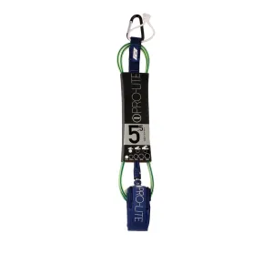 Pro-Lite Super Comp Double Swivel Surfboard Leash - 5'6"/Green/Navy