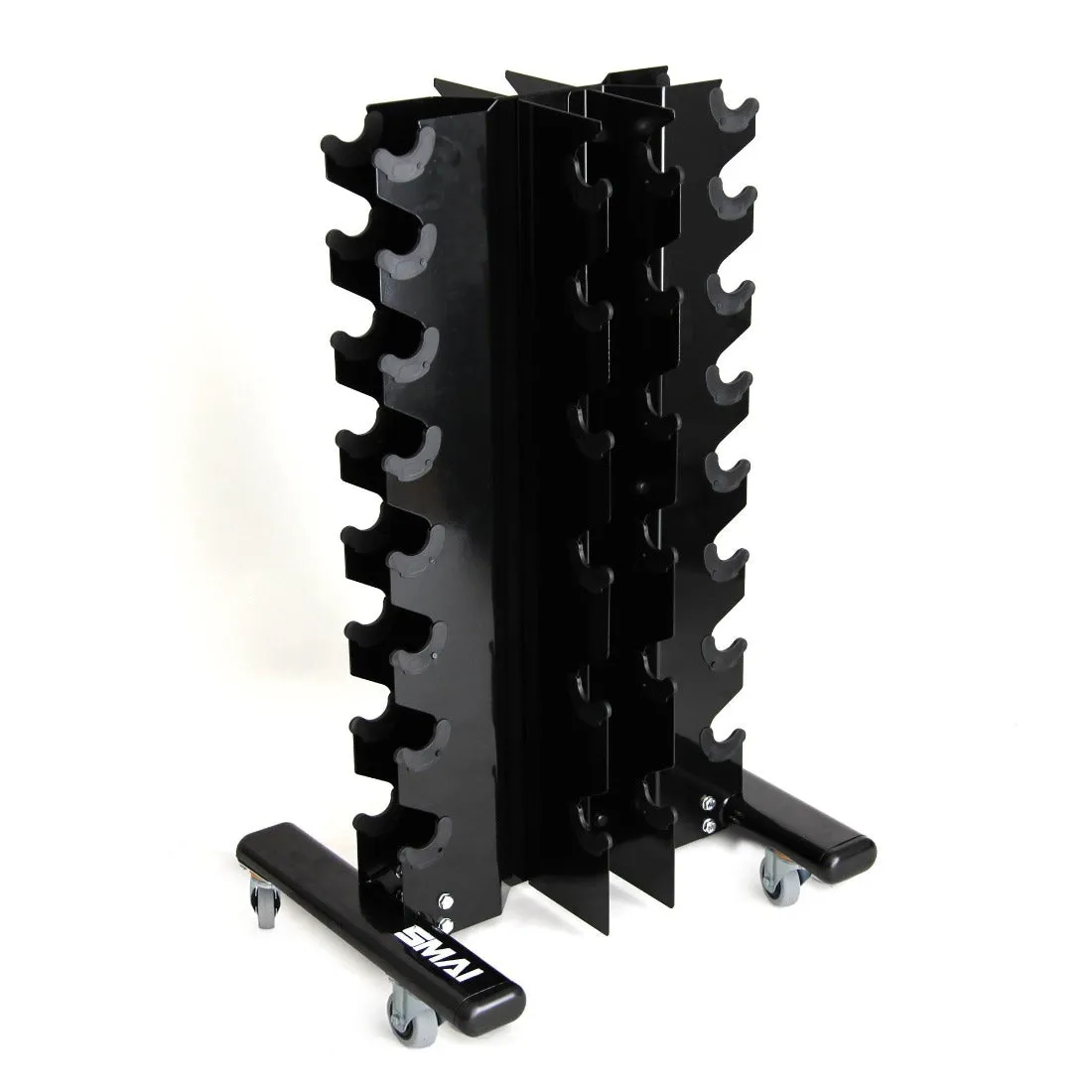 Rubber Hex Dumbbell Set 1-20kg (Pair) with Vertical Storage Rack Smai