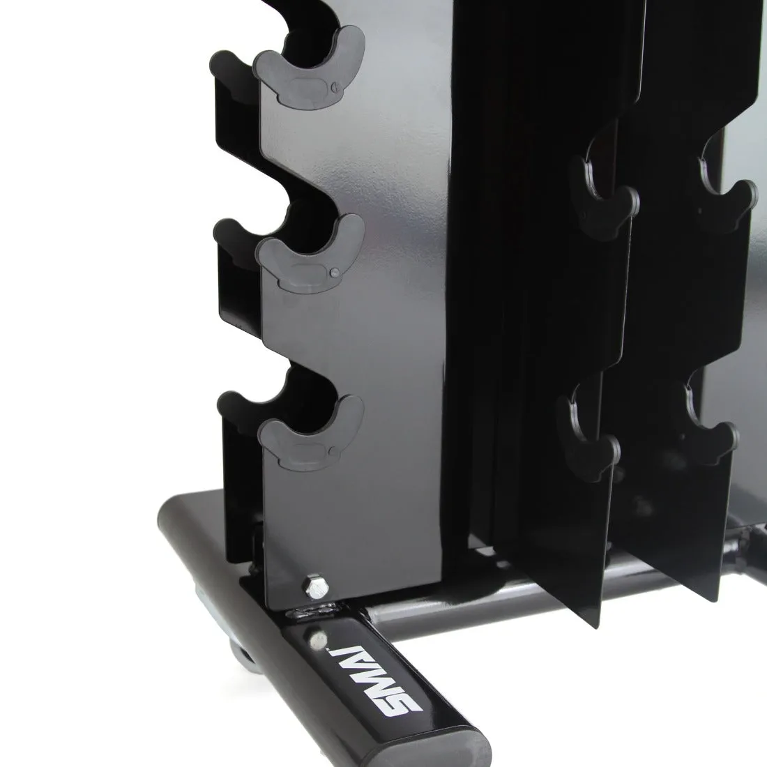 Rubber Hex Dumbbell Set 1-20kg (Pair) with Vertical Storage Rack Smai