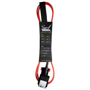 Surf Station Signature Series Surfboard Leash - 7'/Red