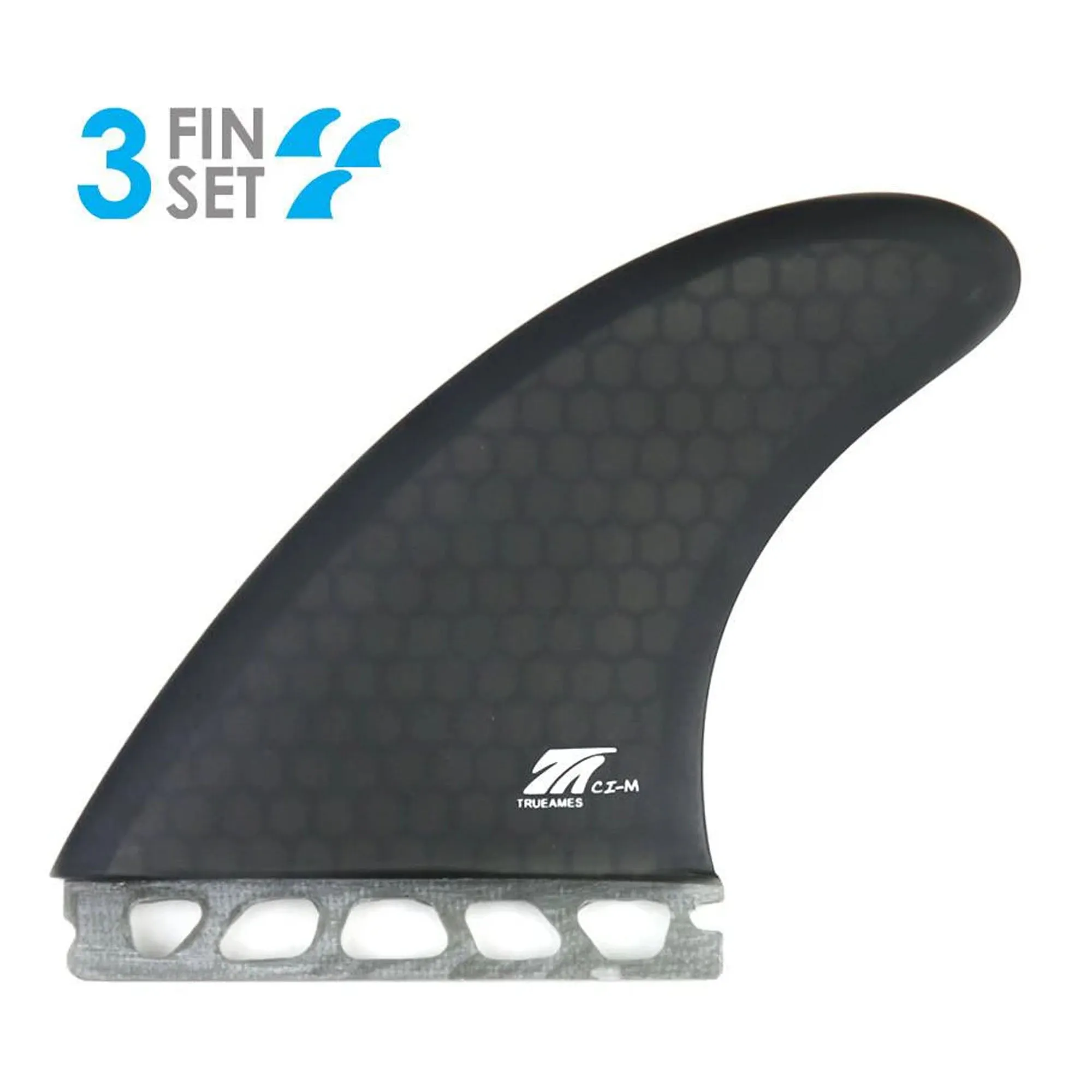 True Ames Channel Islands Futures Tri Surfboard Fins - Medium/Smoke Hexcore